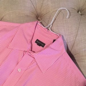 Henry Cotton's large pink check button down